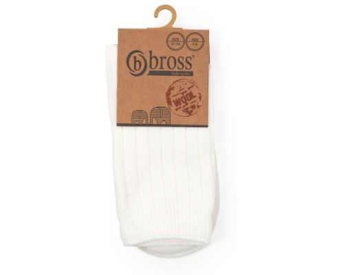 Шкарпетки дитячі Bross теплі у рубчик (3692-7-9-white)