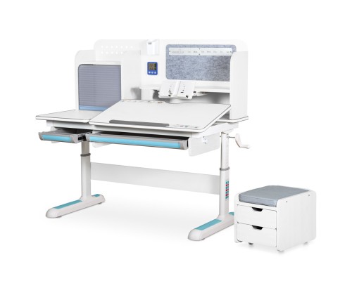 Парта Mealux Winnipeg Multicolor Plus WG Blue (BD-630 WG+BL з тумбою)