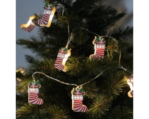 Гірлянда Chomik Шкарпетка новорічна 1.65 м 10 LED Теплий білий (5900779854093)