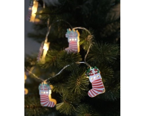 Гірлянда Chomik Шкарпетка новорічна 1.65 м 10 LED Теплий білий (5900779854093)