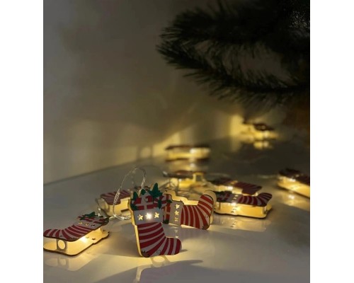 Гірлянда Chomik Шкарпетка новорічна 1.65 м 10 LED Теплий білий (5900779854093)