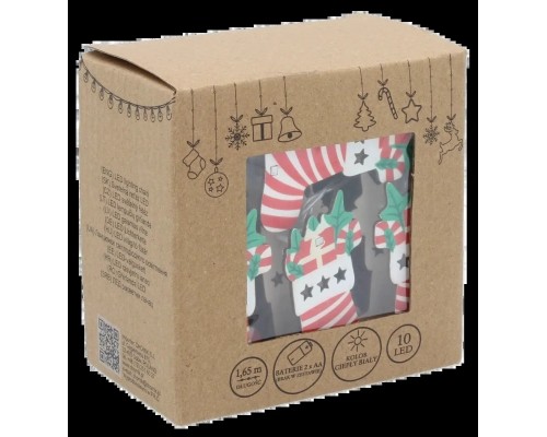 Гірлянда Chomik Шкарпетка новорічна 1.65 м 10 LED Теплий білий (5900779854093)