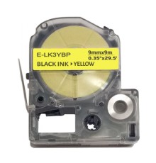 Стрічка для принтера етикеток UKRMARK E-K3YBP, 9мм х 9м, black on yellow, сумісна з LK-3YBP (900855)