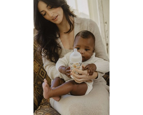 Пляшечка для годування Suavinex Wonderland 270 мл, фізіологічна, середній потік, біла (308747)