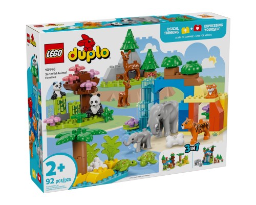Конструктор LEGO DUPLO Town Сімейства диких тварин 3-в-1 (10446)