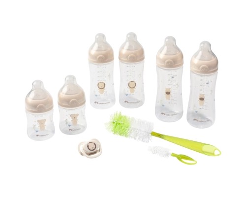 Набір для годування новонароджених Bebe Confort Physio Air Soft Sand 150 мл 270 мл х 2 шт 360 мл х 2 шт 2 шт з пустушкою та щіточкою (3101202500) Набір для годування новонароджених Bebe Confort Physio Air Soft Sand 150 мл 270 мл х 2 шт 360 мл х 2 шт 2 шт з пустушкою та щіточкою (3101202500)