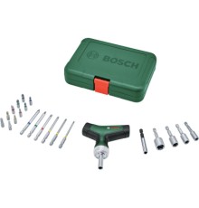 Викрутка Bosch з тріскачкою, т-подлібне руків''я, 20 насадок, 109мм, кейс, с (1.600.A02.Z9T)