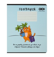Зошит ZiBi предметний CUTE CAT, 36 аркушів, клітинка, географія (ZB.1731-14)