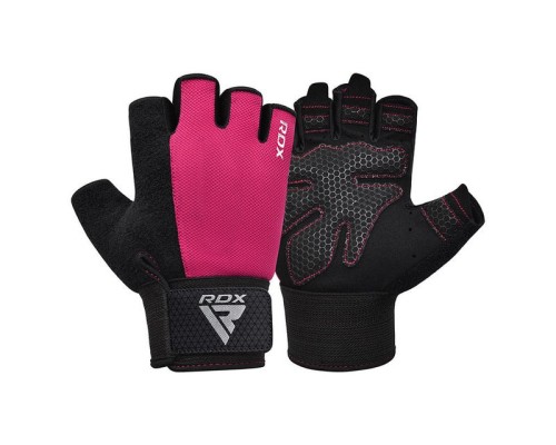 Рукавички для фітнесу RDX W1 Half Pink Plus M (WGA-W1HP-M+)