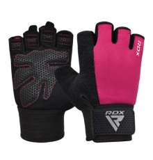Рукавички для фітнесу RDX W1 Half Pink Plus M (WGA-W1HP-M+)