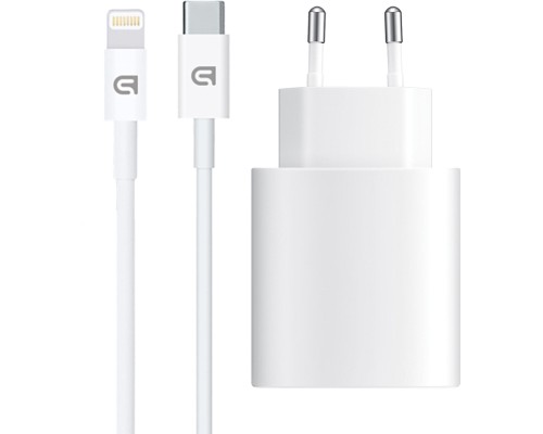 Зарядний пристрій Armorstandart AMHJ83 20W USB-C White + cable USB-C to Lightning (ARM77724)