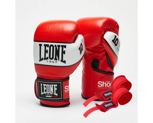 Боксерські рукавички Leone GN047 Shock Red 12 унцій (GN047_Red_12oz)