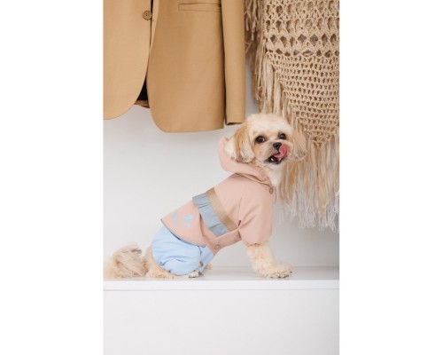 Дощовик для тварин Pet Fashion Tina М бежевий/блакитний (4823082435173)