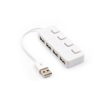Концентратор Voltronic USB 2.0 to 4xUSB with LED buttons white (YT-H4L-W)