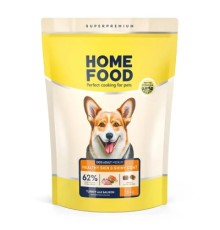 Сухий корм для собак Home Food ADULT MEDIUM Healthy skin and shiny coat з індичкою та лососем 1.6 кг (4820235020385)