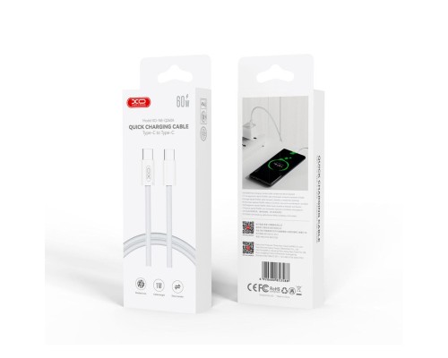 Дата кабель USB-C to USB-C 1.0m 60W white XO (NBQ260A_С_White)