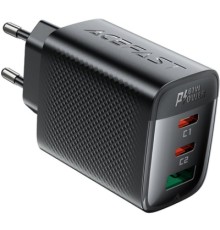 Зарядний пристрій Acefast 2xUSB-C + 1xUSB 67W GaN black (6974316284048)