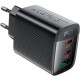 Зарядний пристрій Acefast 2xUSB-C + 1xUSB 67W GaN black (6974316284048)
