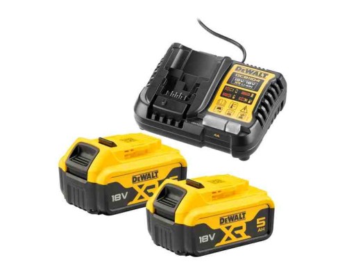 Набір акумулятор + зарядний пристрій DeWALT 12V/18V, ток 4A, 0.5 кг, 18В XR Li-Ion 2x5Ah (DCB1104P2)