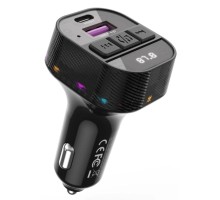 FM модулятор XO BCC17 Car Charger Smart Bluetooth Dual Port PD 30W Чорний (BCC17.black) 