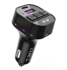 FM модулятор XO BCC17 Car Charger Smart Bluetooth Dual Port PD 30W Чорний (BCC17.black)