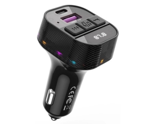 FM модулятор XO BCC17 Car Charger Smart Bluetooth Dual Port PD 30W Чорний (BCC17.black) 
