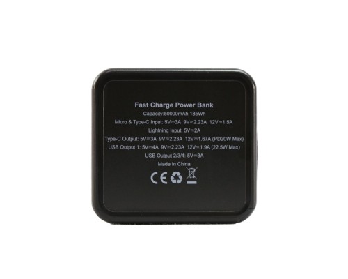 Батарея універсальна TheGeneral 50000mah Diran, PD/20W, QC/22.5W, LED backlight (40012319-01)