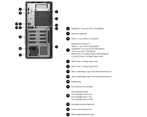Комп'ютер Dell Pro Tower / i5-14500, 16, 512, кл+м, Win11P (BTO010_QCT1250)