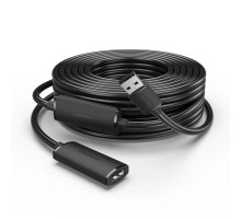 Дата кабель USB 2.0 Type-A Male to Type-A Female Active Extension Cable 15M Black VENTION (CBKBN)