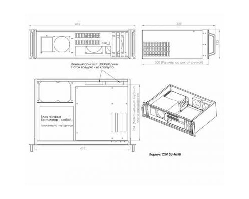 Корпус до сервера CSV 3U-Mini (3М-КС-CSV)