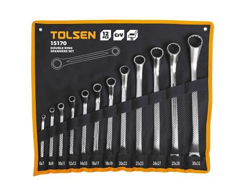 Ключ Tolsen ключів накидних в чохлі 12 шт (15170)
