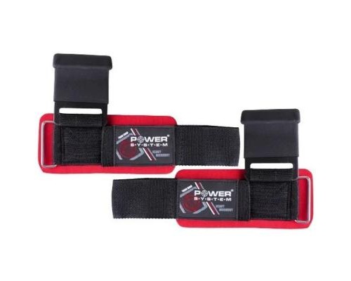 Гаки для тяги на зап'ястя Power System Hardcore Hooks PS-3310 Black/Red (PS-3310_Black-Red)