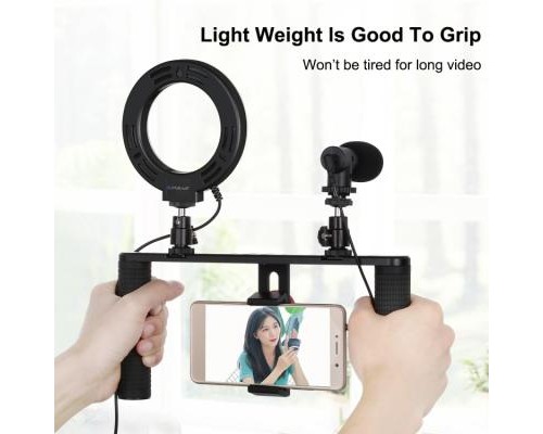 Набір блогера Puluz 4in1 (ring light, mount, phone holder, microphone) (PKT3028)