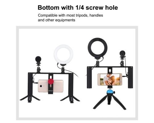 Набір блогера Puluz 4in1 (ring light, mount, phone holder, microphone) (PKT3028)