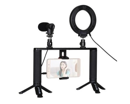Набір блогера Puluz 4in1 (ring light, mount, phone holder, microphone) (PKT3028)