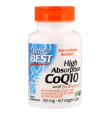 Антиоксидант Doctor's Best Коензим Q10 Високої абсорбацию 100мг, BioPerine, 60 гелевих (DRB-00069)