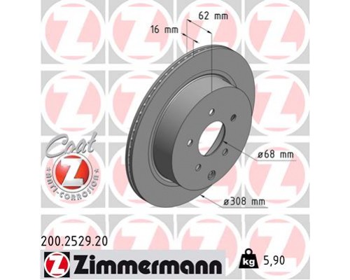 Гальмівний диск ZIMMERMANN 200.2529.20