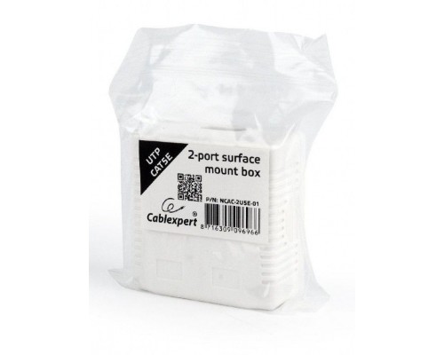 Комп'ютерна розетка Cablexpert RJ45x2 UTP, cat.5e (NCAC-2U5E-01) Комп'ютерна розетка Cablexpert RJ45x2 UTP, cat.5e (NCAC-2U5E-01)