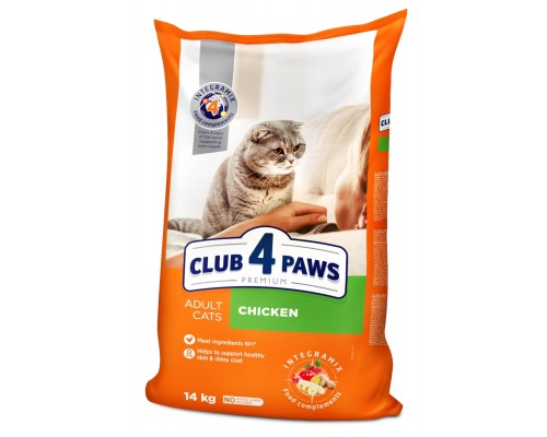 Сухий корм для кішок Club 4 Paws Преміум. Зі смаком курки 14 кг (4820083909146)