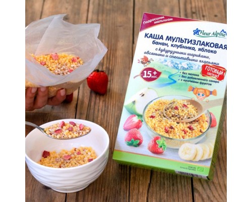 Дитяча каша Fleur Alpine безмолочна Organic Мультизлакова банан-яблуко-полуниця 200 г (9010004508168) Дитяча каша Fleur Alpine безмолочна Organic Мультизлакова банан-яблуко-полуниця 200 г (9010004508168)