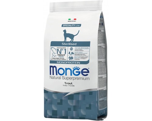 Сухий корм для кішок Monge Cat Monoprotein Sterilised з фореллю 400 г (8009470005463)