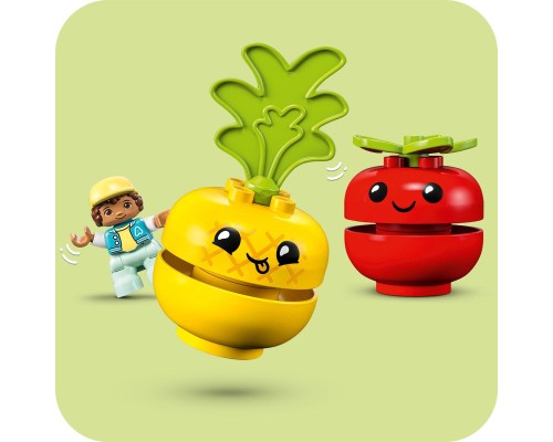 Конструктор LEGO DUPLO My First Трактор для вирощування фруктів та овочів 19 деталей (10982)