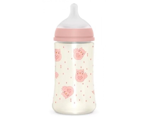Пляшечка для годування Suavinex Bonhomia, повільний потік, 270 мл, рожева (307834)