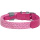 Нашийник для тварин WAUDOG Classic зі шкіри та відновленої бавовни S 15 мм х 27-36 см рожевий (58907)