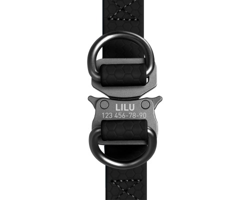 Шлея для собак WAUDOG Waterproof металічна пряжка-фастекс Ш 15 мм Д 40-55 см чорна (27641)