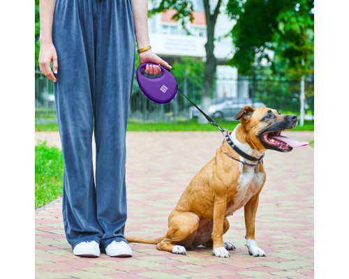 Повідок для собак WAUDOG R-leash з контейнером для пакетів S до 12 кг 3 м фіолетовий (26279)