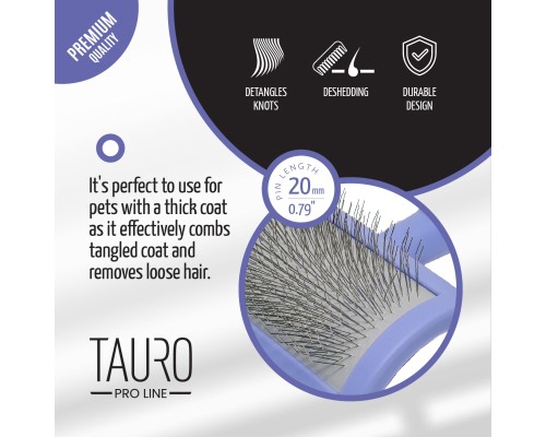 Гребінець для тварин Tauro Pro Line teeth 20 мм фіолетовий (TPLY63479)