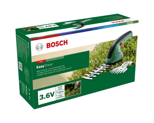 Кущоріз Bosch Bosch EasyShear, 3.6В, 1х1.5Аг, лезо 12см, крок різу 8мм (0.600.833.303)