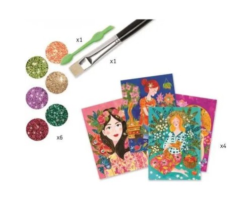 Набір для творчості Djeco Аромат квітів художній комплект для малювання блискітками (DJ09508)