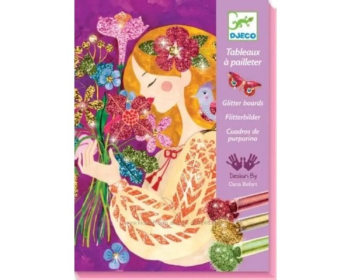 Набір для творчості Djeco Аромат квітів художній комплект для малювання блискітками (DJ09508)